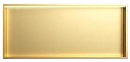 Sxlawesom Wall Niche with LED Light Strips - Shower Niche Cabinet - Stainless Steel Shelf (4000K LED Light)(Gold,62x32x12.5cm)