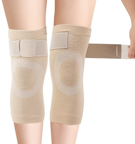 JLFDLLYYZQ 1 Paio di Ginocchiera in Bambu per Artrosi, Ginocchiera per Artrosi Ginocchio con Cinturini, Fascia Elastica Ginocchio per Dolori Articolari, Artrite, ACL, Recupero da Lesioni, Corsa, XL