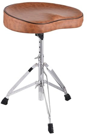 Sunydog Drum Throne Sitzsattel, Stabiler Ständer, rutschfeste Gummifüße für Percussion-Schlagzeuger (Braun)