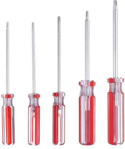 QUARKZMAN 5 Pezzi Set Cacciavite A Triangolo TA18 TA2.0 TA2.3 TA2.7 TA4.2 Testa Magnetica Anti-Scivolo Chiave Inglese Cacciavite Con Manico Rosso Per Occhiali Orologi Elettronica