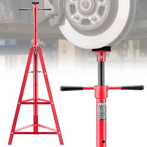 VEVOR Under Hoist Tripod Stand, 2 Ton (4409 lbs) Capacity High Lift Jack Stand Reach Underhoist Support, Lifting from 47.24 to 84.65, 4-Level Adjustable Height, Heavy Duty Carbon Steel for Car Lift