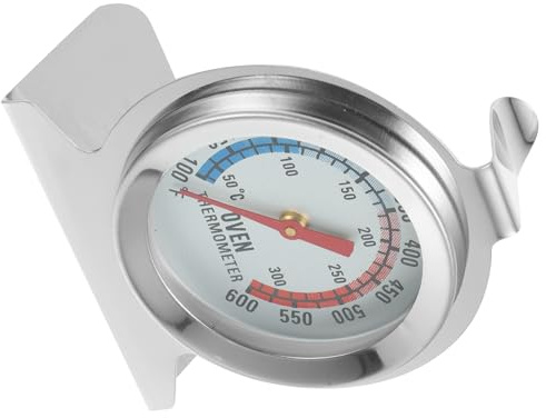 HOMSFOU Ofenthermometer Edelstahl 50 300°c Backofenthermometer Grillthermometer mit Großem Zifferblatt für Präzise Temperaturüberwachung in Küche und Grill
