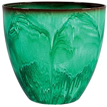Muddy Hands Large Green Glazed Garden Planter Pot – Decorative Outdoor Plant Pot for Flowers, Shrubs & Small Trees – Heavy Duty Patio Container, Modern Ceramic Effect (30cm)