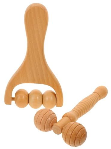 HEANUJJ Rullo Massaggiatore in Legno 2 Pezzi Multi-funzionale Leggero per Piedi e Schiena per Massaggio e Viaggio