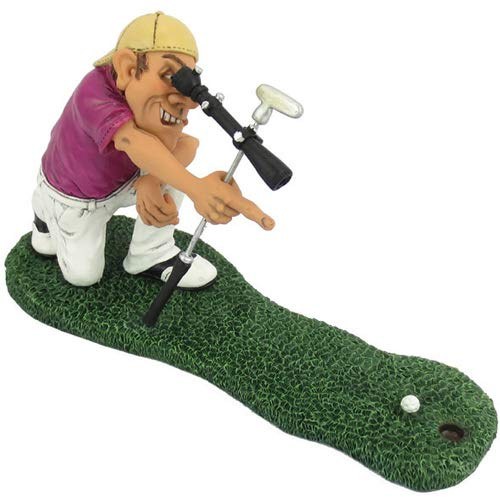 BARGAINS-GALORE Funny Golf Decoration Figurines - Novelty Golfing Statue, Sculpture, Hand Made & Painted | Home, Office, Bedroom, Table Top Decor For Golf Lovers (SHARP SHOOTER)