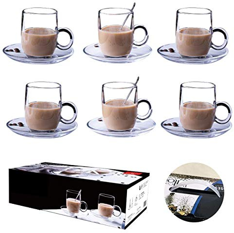 Ever Rich ® Tea Coffee Glasses,Latte,Cappuccino Or Espresso Cup 6 X 195ML (195)
