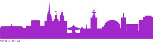 INDIGOS UG - Wandtattoo Wohnzimmer - Wandaufkleber Stockholm (Schweden) 240x60 cm - Flieder e627 Skyline Stadt - Aufkleber Kinderzimmer Schlafzimmer Küche Badezimmer Büro Dekoration
