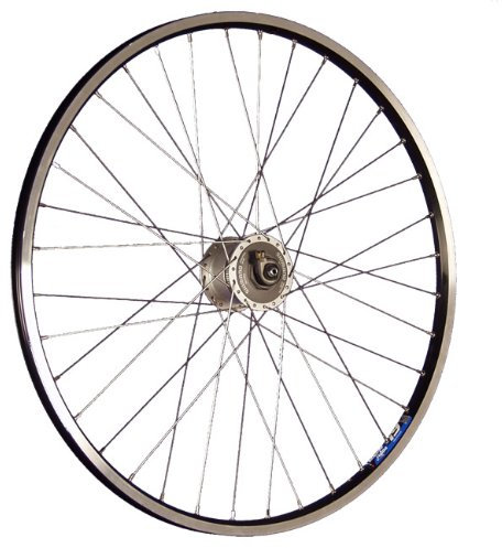 26 Pulgadas Rueda Delantera Bici ZAC19 Dinamo buje Negro/Plateado