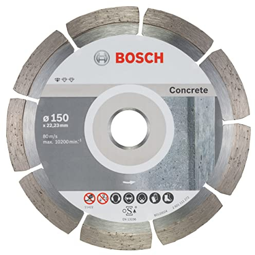 Bosch Professional 10 Stück Diamanttrennscheibe (für Beton, Ø: 150 mm, BohrungØ: 22,23 mm, Zubehör für Winkelschleifer), 2608603241