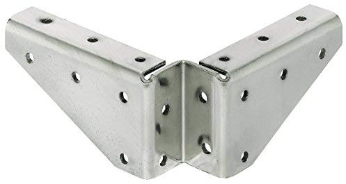 Metall Winkelbeschlag Tisch-Winkel mit seitlichen Schraublöchern | Eckverbinder 125 x 125 x 54 mm | Stahl massiv | Zargenverbinder für Möbelfüße | 1 Stück - Tischbein-Befestigung aus Stahl für Möbel