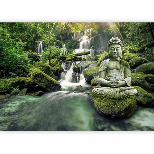 murando 300x210 cm Papel pintado tejido no tejido Decoración de Pared decorativos Murales moderna Diseno Fotográfico Buddha naturaleza c-C-0019-a-d