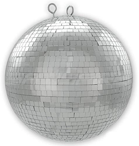 Spiegelkugel 30cm silber Safety Discokugel Mirrorball 10x10mm Echtglasspiegel Disko Partykugel Dekokugel (30cm, 10x10cm Spiegel)