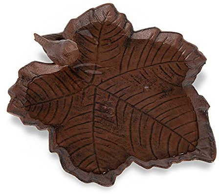 Jacobi Jayne, Old Iron Fallen Leaf Birdbath - ideal for lawns, flowerbeds or patios, Bronze