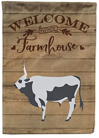 Carolines Treasures CK6768 Ungarische graue Steppenkuh-Welcome-Leinwand, Hausgröße, Outdoor-Flaggen, Mehrfarbig