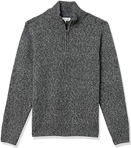 Amazon Essentials långärmad tröja med mjuk beröring kvartsblixtlås, kolmarl, medium