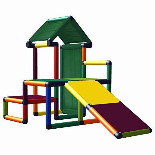 Nemo Ma première maison de jeu move and stic avec toboggan pour enfant pour chambre d'enfant ou salle de jeux aussi adaptée que dans le jardin Multicolore