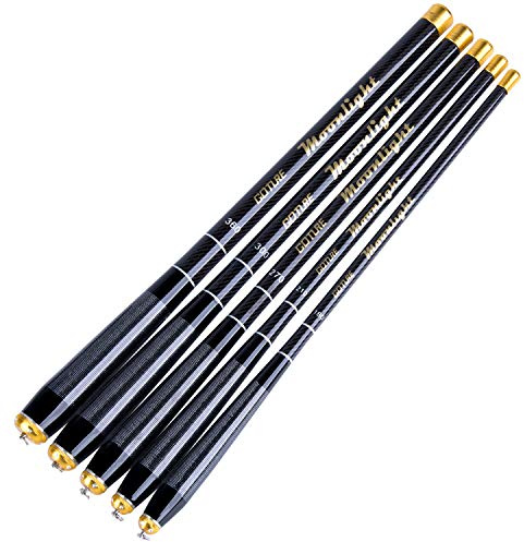 Goture Telescopic Tenkara Fishing Rod Collapsible Crappie Rods 1 Piece Portable Hand Fishing Poles Carbon Fiber Stream Ultralight Inshore Carp Bamboo Pole Bass Trout - 7Ft (Extra Tips Not Included)