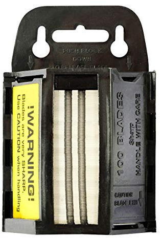 Hoja de cuchillo resistente – Dispensador de seguridad – 100 cuchillas (100, estándar)