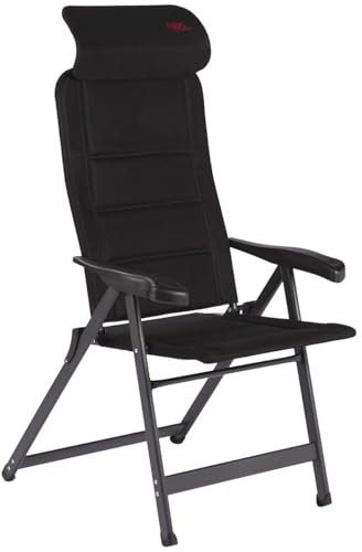 Crespo Gartenstuhl AP 240 Air Deluxe Compact Camping Liege Stuhl Klappstuhl Alu schwarz