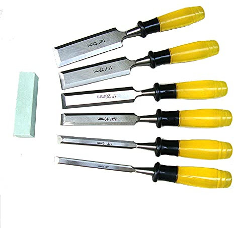 Cinceles para madera Juegos de formones de 6 piezas cinceles para madera de acero al cromo vanadio para tallar madera carpintería esculpir marcos tornear madera retocar muebles
