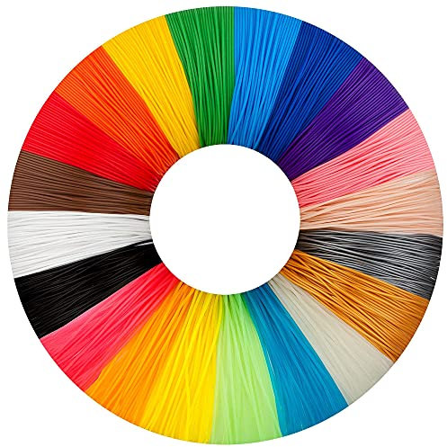 PLA-Filament-Nachfüllpackungen für 3D-Stifte, 30 Farben, 1,75 mm33 Fuß je Farbe, 3D-Druck-PenFilament und 3D-Drucker-Stift-Filament, für 3D-Stifte, mit 4 Fingerkappen (insgesamt 2,5 m)
