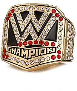 WOSHUAI WWE 2016 Championship Ring Replica, Gold, Signet, Jewelry, Size 10-12