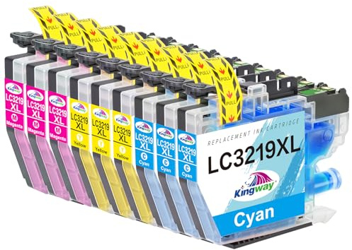 KINGWAY LC3219XL Cartuchos de Tinta Compatibles con Brother LC3219XL LC3219 XL LC3217 para Brother MFC-J5330DW MFC-J6530DW MFC-J5930DW MFC-J5730DW MFC-J6930DW MFC-J6935DW MFC-J5335DW (3C,3M,3Y)