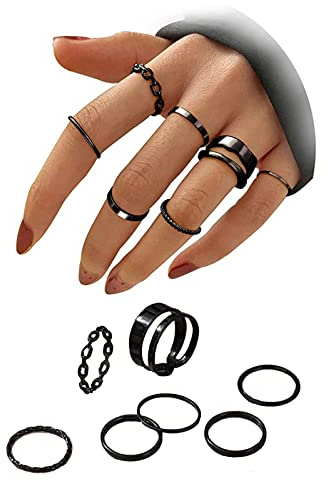 Guanyj Knuckle Rings Set für Frauen Mädchen Schlangenkette Stapelring Vintage Boho Midi Ringe Größe gemischt Fingerringe Ringe Damen Set Finger Midi Ring Set für Männer und Frauen Geeignet