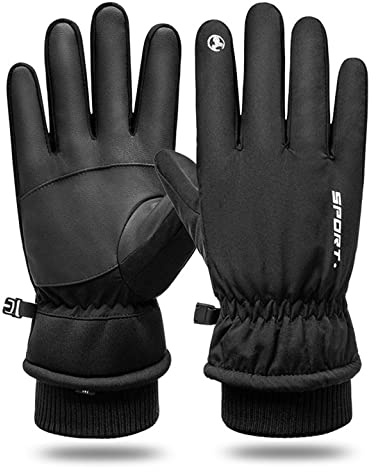 Mens Winter Gloves Thermal Waterproof Touchscreen (-15°F) Cold Weather Warm Ski Gloves Men Women for Cycling Running Hiking Walking Driving Motorbike Superb Fit and Extermely Warm (XL, Black)