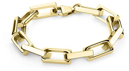 LIEBESKIND BERLIN Damenschmuck– Kette, Armband und Ohrschmuck aus cooler eckiger Linkchain aus Edelstahl– Moderner Statement Schmuck