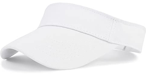 PONCEAU Visor Cap Sonnenhut Vintage Baseballmütze Damen Herren Einstellbar Baseball Elastisch Sonnenschild Baumwolle Sport Cap Tennis Golf Wandern Schweißaufnehmbar Sonnenschild Unisex Freizeit Weiß