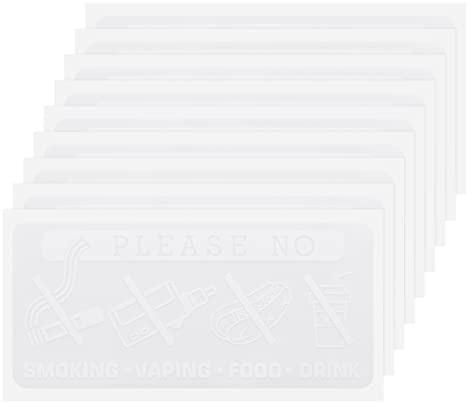 9 st varningsskylt 'Please No Smoking Vaping Food Drink Stickers 110 x 50 mm självhäftande vinyl fönsterdekal för bil taxibussar minibussar