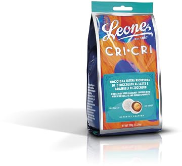 Leone dal 1857 - Sacchetto Cioccolatini Cri Cri Torinesi - Cioccolatini al Latte Cri Cri Leone - Senza Glutine - Sacchetto da 150 gr