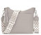 YISUOHOOM Kleine Umhängetasche Damen Crossbody Bag Veganes Leder Handtasche Damen Klein Mehrere Fächertaschen Grau