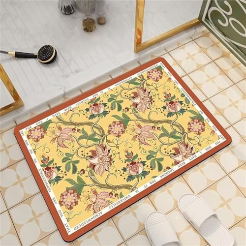 Badezimmerteppich, Badematte Rutschfest, Badteppich, Badvorleger, Duschvorleger, Badematten, Teppich Badezimmer, Bathroom Bath Mat, Badezimmer Teppich, Badematte Stein, Bodenmatte, Rainbow 80x120cm