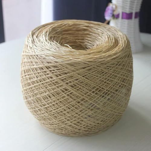 1 Stück 250 g dünnes Bast-Häkelgarn aus Papier, Gras, Baumwolle, runder Strohfaden zum Häkeln, handgefertigt, Diy, Hut, Tasche, Sommer