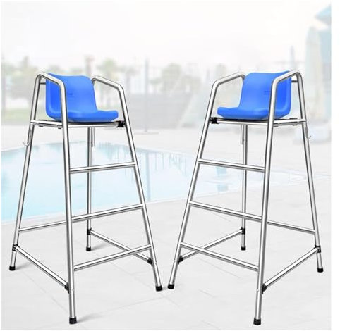 Chaise de sauvetage/piscine sauveteur Échelle 150 180cm Haut Chaise De Sauveteur De Piscine Pour L’extérieur, Chaises Longues Avec Siège À Dossier Haut- 2pack, Lourds Inox Chaise De Sauveteur Surélevé