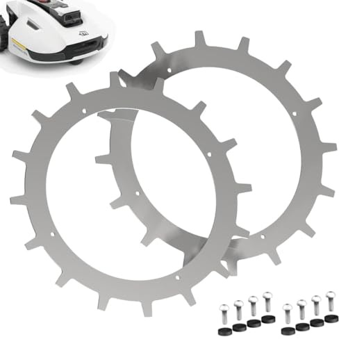 Picos para MAMMOTION YUKA 1500/2000 – Acero inoxidable – Desbarbado – 8 tornillos de acero inoxidable – Mejora de tracción para robot cortacésped – Robot cortacésped