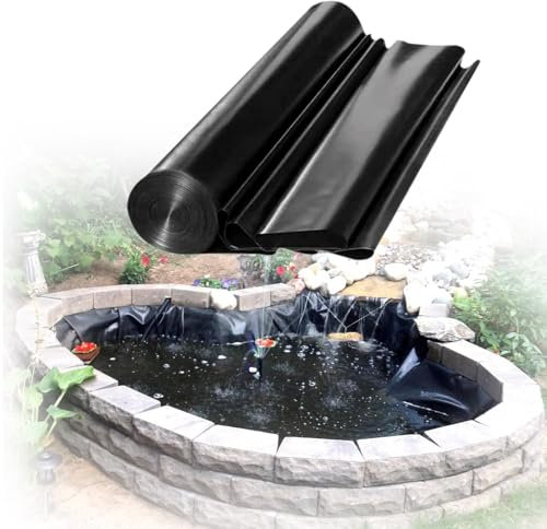 Wasserdichte flexible Outdoor-Teichfolie für Fischteich, Wasserfall, 0,12 mm Dicke (1,0 x 5,0 m, 2,0 x 7,0 m, 5,0 x 5,0 m, 8,0 x 11,0 m, 12,0 x 14,0 m, 9,0 x 15,0 m)