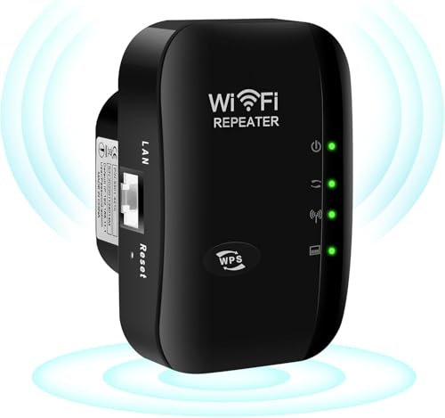 Genie's Poems Amplificateur WiFi Puissant, 300Mbps Répéteur WiFi Puissant sans Fil 2.4GHz avec Modes Répéteur/Routeur/AP, WiFi Extender Compatible avec Toutes Les Box,WR03-BK-XY04
