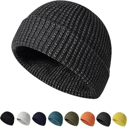 Generisch Weflexus Reflektierende Beanie Unisex, Winter Reflektierende Beanie für Frauen Männer, Im Dunkeln Leuchtende Mütze (DE/NL/SE/PL, Alphanumerisch, Einheitsgröße, Grau)
