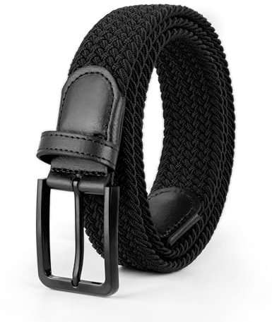 Stretch Elastic Braided Woven Golf Belt 1 3/8 Inch Wide for Men and Women