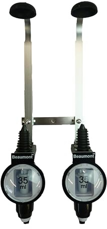 Thompson Cooper Ltd- Wall 2 Bottle Rack 70cl/1Litre Optic With 2 x Metrix Measures, Bar Home, Wall- Mounted, 2 Bottle Rack With Spirit Measures 2 x 50ml