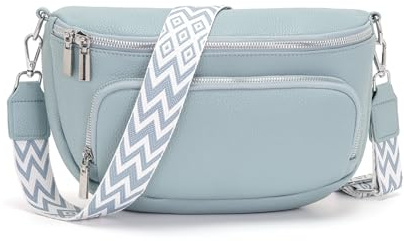 Boadlol Große Bauchtasche Damen umhängetasche Crossbody bag Schultertasche Brusttasche Leicht mit Mehrere Fächer Verstellbar