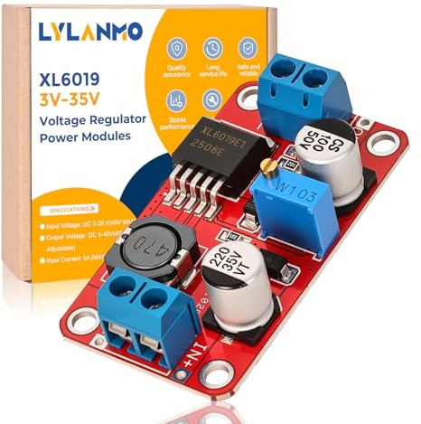 LYLANMO 4PCS XL6019 3A DC-DC Step-Up Buck Converter Module Adjustable Voltage Regulator 3.0-35V Input to 5.0-40V Output Boost Module