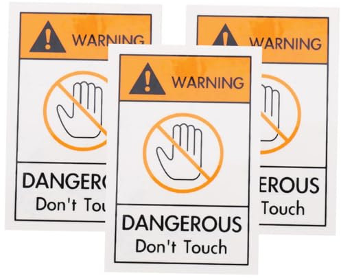KICHOUSE 3Pezzi Adesivi Avvertimento Non Toccare Autoadesivi per Sicurezza Chiara e Contatto per Protezione Personale per Attrezzature