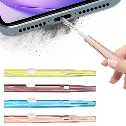 Askyorte Ladeanschlussreiniger, 4-teiliges Handy-Lautsprecher-Reinigungsset, Anti-Verstopfungs-Mini-Bürsten und Haken, multifunktionales Reinigungswerkzeug für iPhone 16 Pro Max, Lautsprecher und