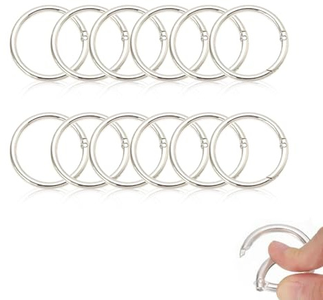 Galenecx 12 Stück Karabiners Rund, 48mm Zinklegierungsmaterial Karabiner | Runde Karabiner, Karabiners Ring, Schlüsselring Groß, SchlüSselanhäNger Ringe, für Tasche Handt