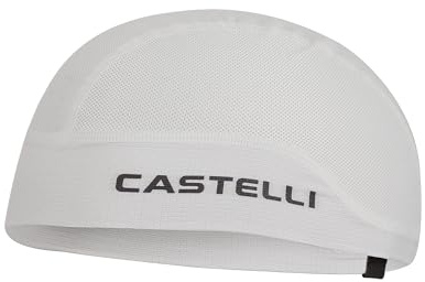 CASTELLI Unisex Summer Skull Cap, Helmet Compatible Performance Cycling Hat - White - OneSize