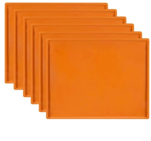 Lot de 6 tapis de cuisson en silicone pour déshydrateur Cosori, feuilles anti-adhésives et résistantes à la chaleur pour la cuisson et le séchage des aliments, faciles à nettoyer (orange)